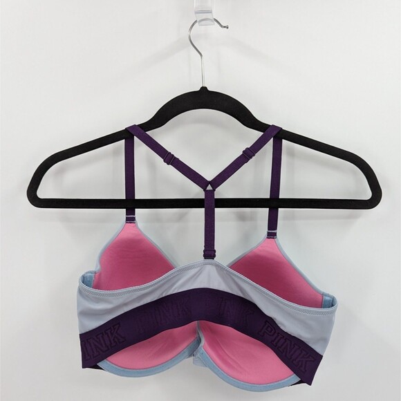 Victoria's Secret PINK Bra Women’s 34DD Lavender Purple Push Up Racerback-Read - Picture 2 of 7